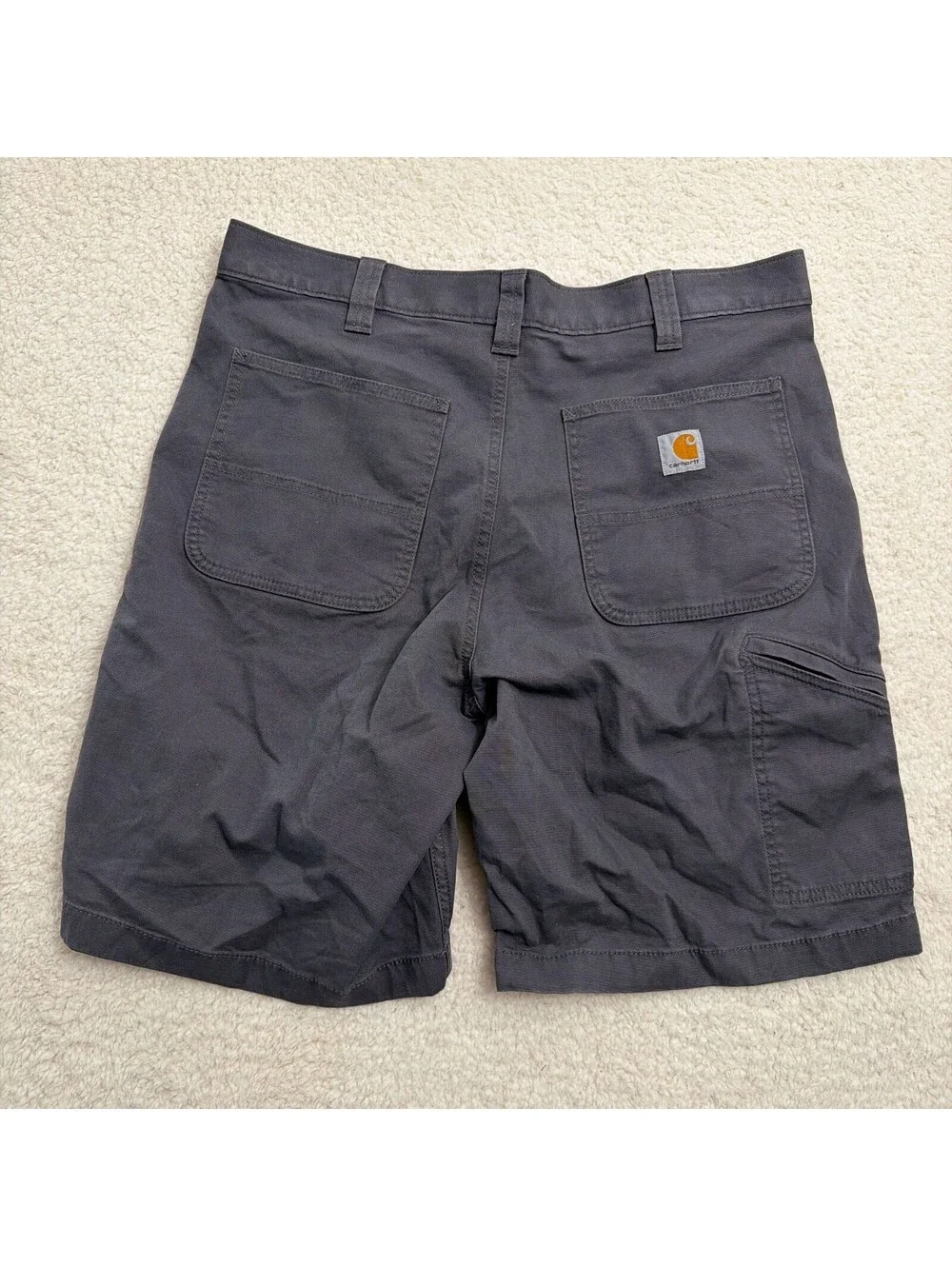 Carhartt Relaxed Fit Work Shorts Mens 36 Gray Canvas Utility Carpenter Rugged